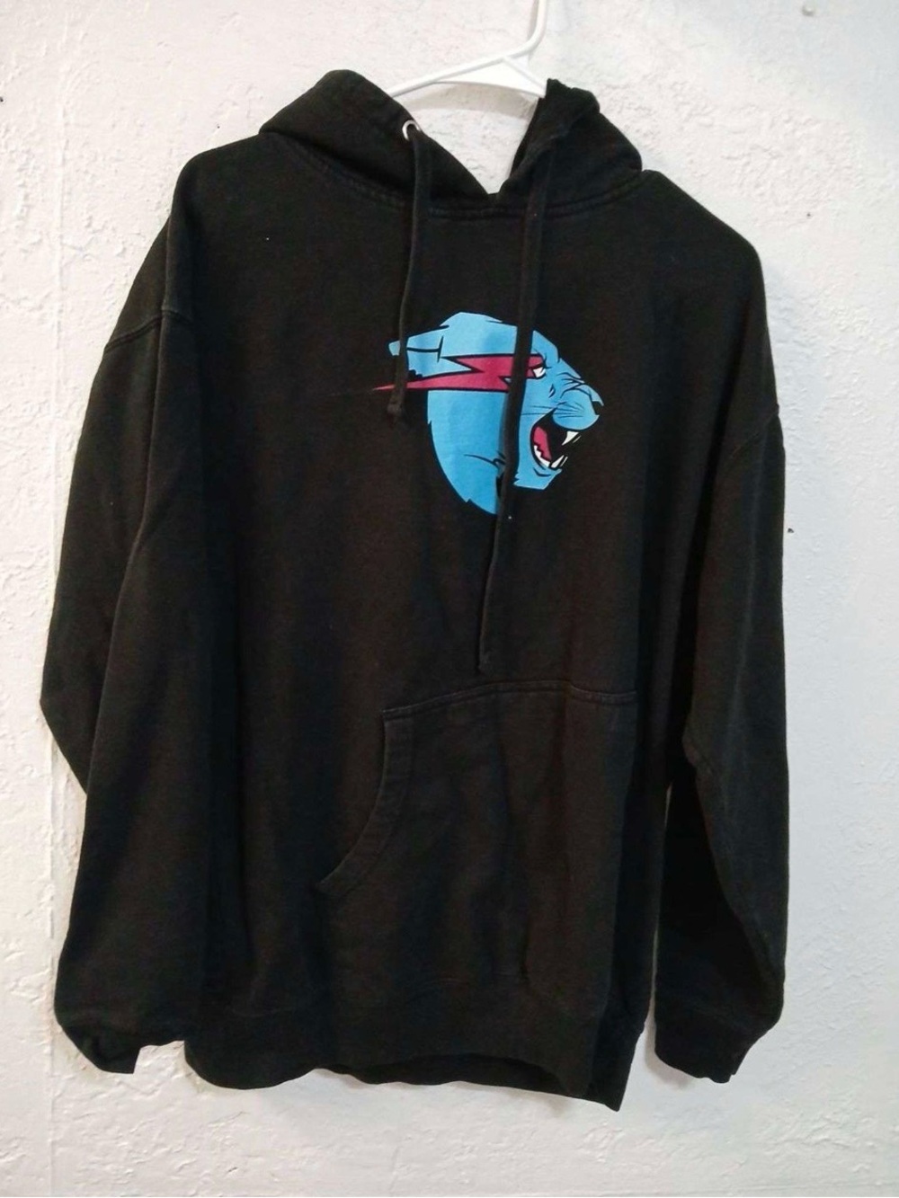 MrBeast Panther Hoodie Black Men’s M Blue Pink Lightning Independent Trading Co